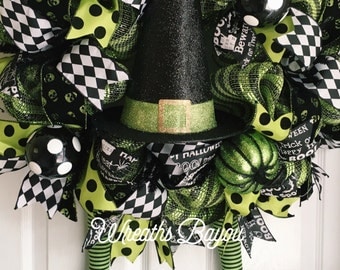 Halloween Wreath Witch Wreath with Legs Deco Mesh Wreath Halloween Deco