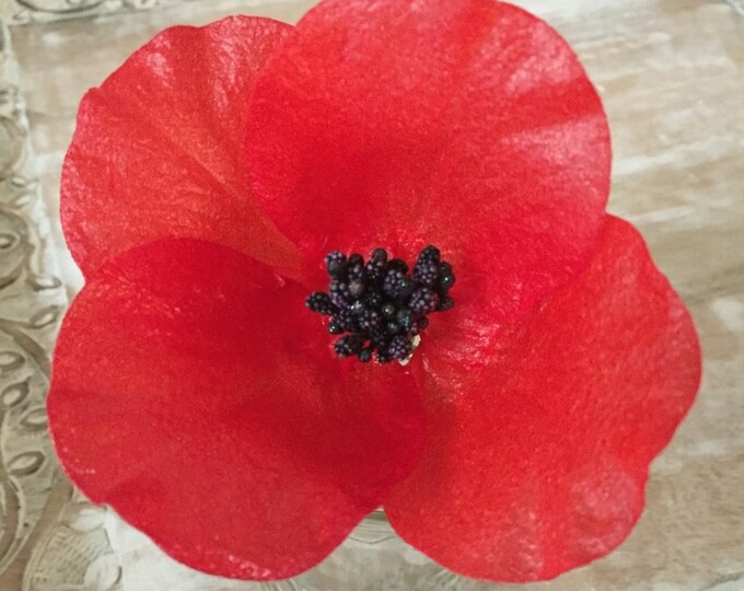 Edible Poppies, Wafer Paper Flowers for Cakes