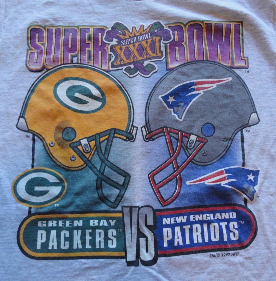 vintage Super Bowl XXXI t-shirt / Green Bay Packers vs New