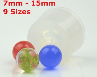 Transparent MOLD, Clear Silicone MOLD, sphere,ball, Jewellery DIY, Resin Jewellery, 7mm, 8mm,9mm,10mm,11,mm,12mm,13mm,14mm, 15mm, #BM001