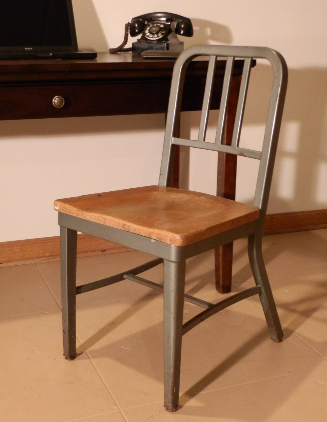 Vintage / Antique Industrial Metal Desk Chair by Royal MFG Co. Circa 1940 â Haute Juice
