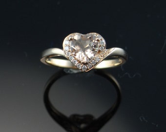 rose gold heart shaped morganite engagement ring 14k rose gold diamond halo heart shaped morganite engagement ring 14k morganite ring - Rose Shaped Wedding Ring rose gold heart shaped morganite engagement ring 14k rose gold diamond halo heart shaped morganite engagement ring 14k morganite ring - Rose Shaped Wedding Ring