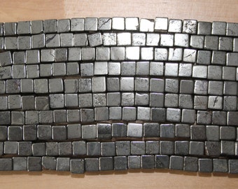 Pyrite 6mm Cube Beads - Full Strand (New Price)