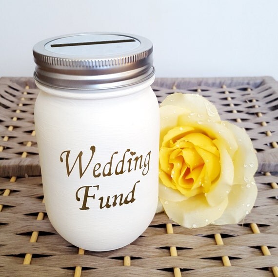 Items similar to Mason jar Wedding fund Honeymoon fund jars Piggy bank Engagement gift Bridal