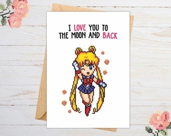 Sailor Moon Card, Sailor Moon Gift, Anime Cards, Anime Gifts, Geeky Gifts, Geeky Anniversary, Geeky Cards, Cosplay Costume, Anniversary Card