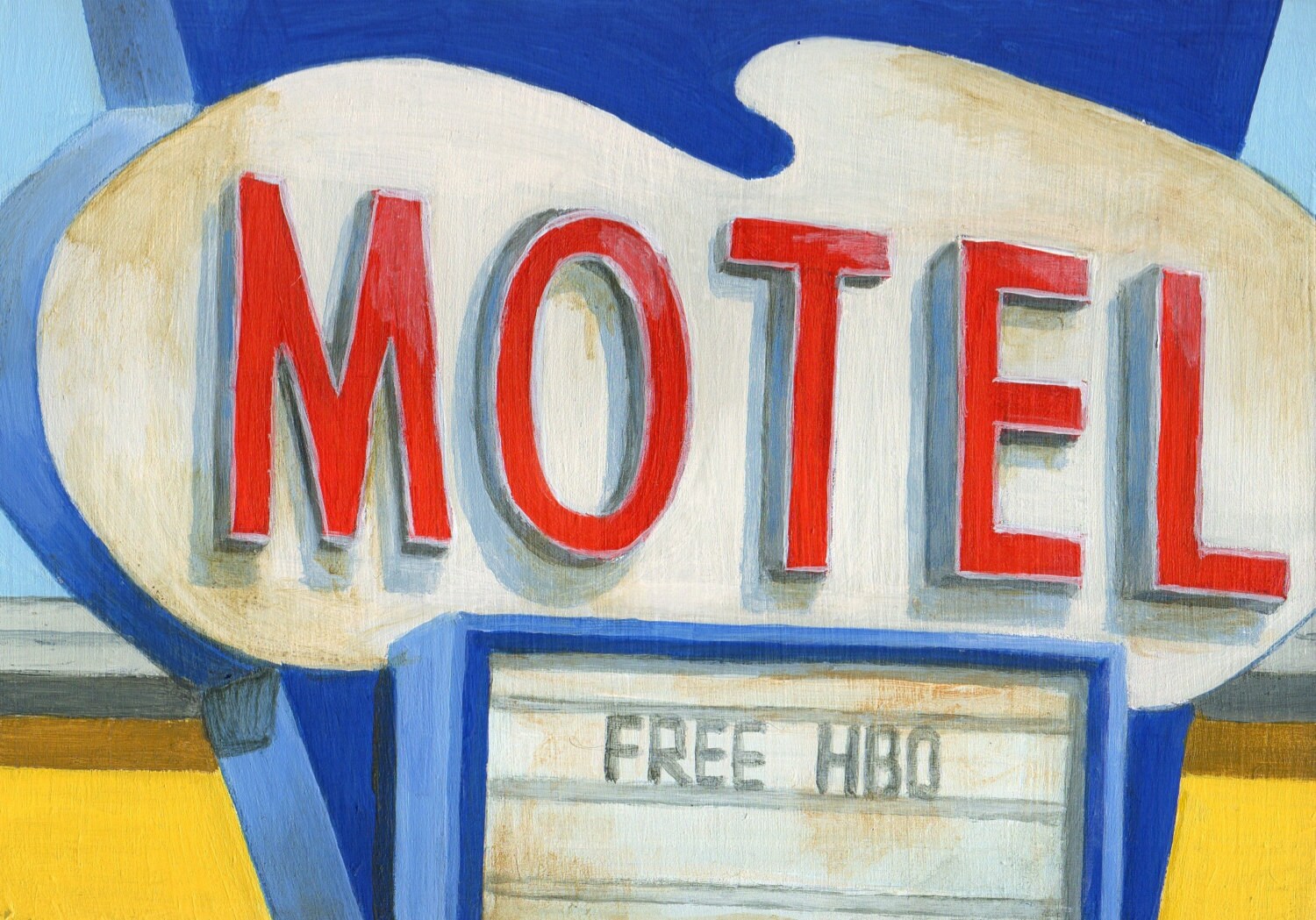 Motel Sign Painting Print Giclee from an Original Painting of