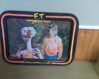 Vintage TV tray, E.T TV tray, E.T., vintage decor, movie prop