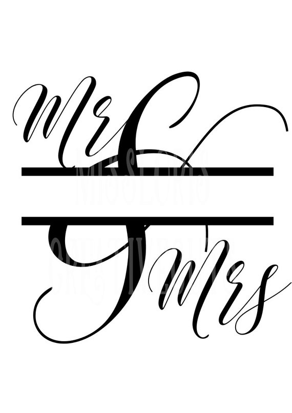 Download Mr and Mrs split letter 2 SVG Cut file Cricut explore file
