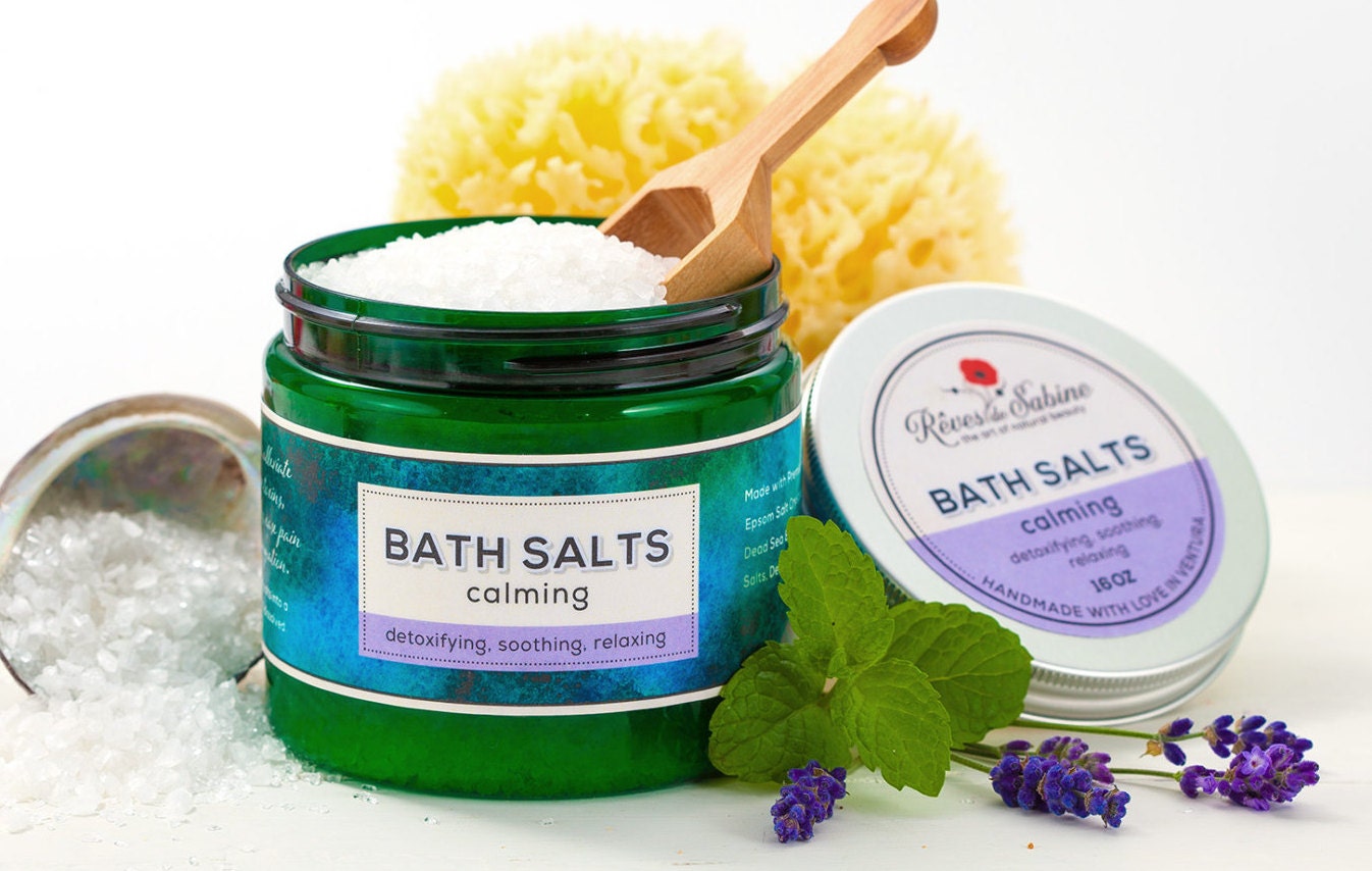 Premium Detox Bath Salts Calming 16oz Includes
