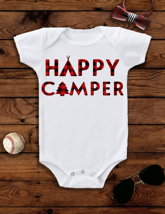 Happy Camper Onesie Camping Onesie Lumperjack Baby Boy