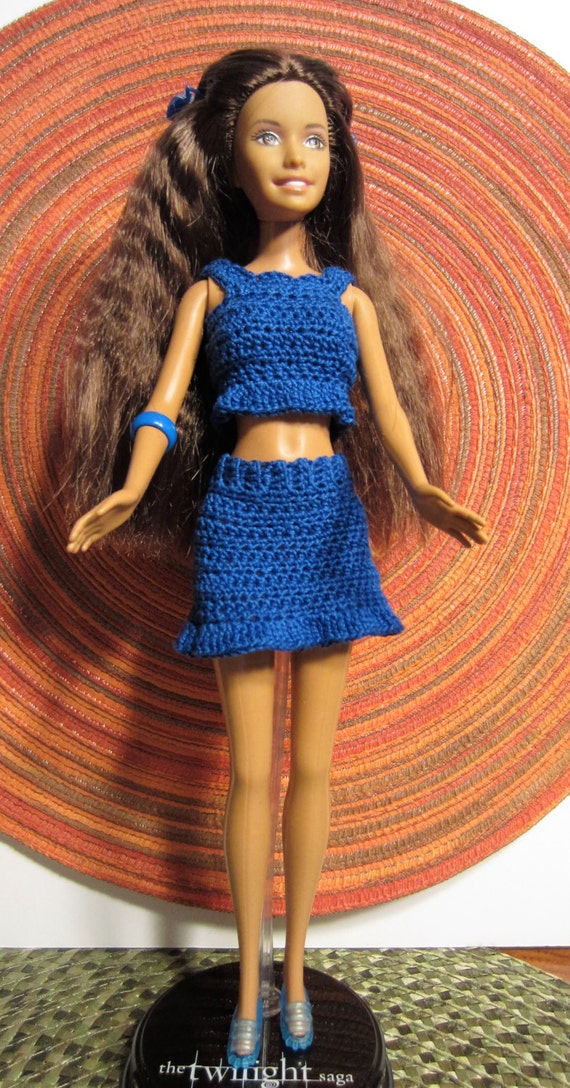 Barbie Doll Sporty Blue Skirt and Top with by SlightlyAlteredLisa