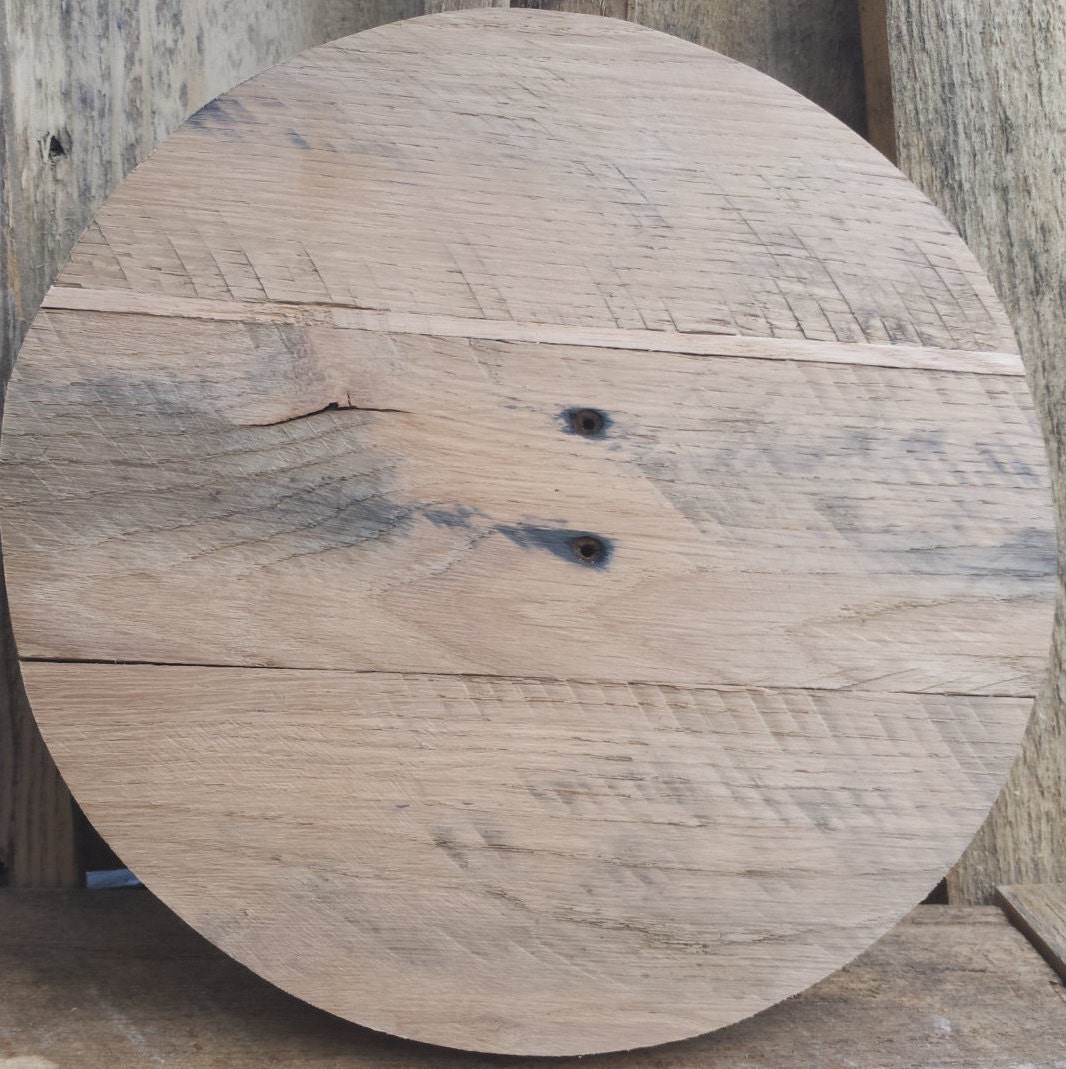 Wood Clock Face, Wood Disk, Reclaimed Wood Clock Face, Round Disk