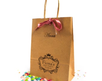 Hen Party Bags ~ Medium Personalised Hen Party Favour Bag ~ Kraft Paper Bag ~ Gift Bag ~ Hen Do ~ Ribbon Bow ~ Mini Bag ~ Brown Paper Bag
