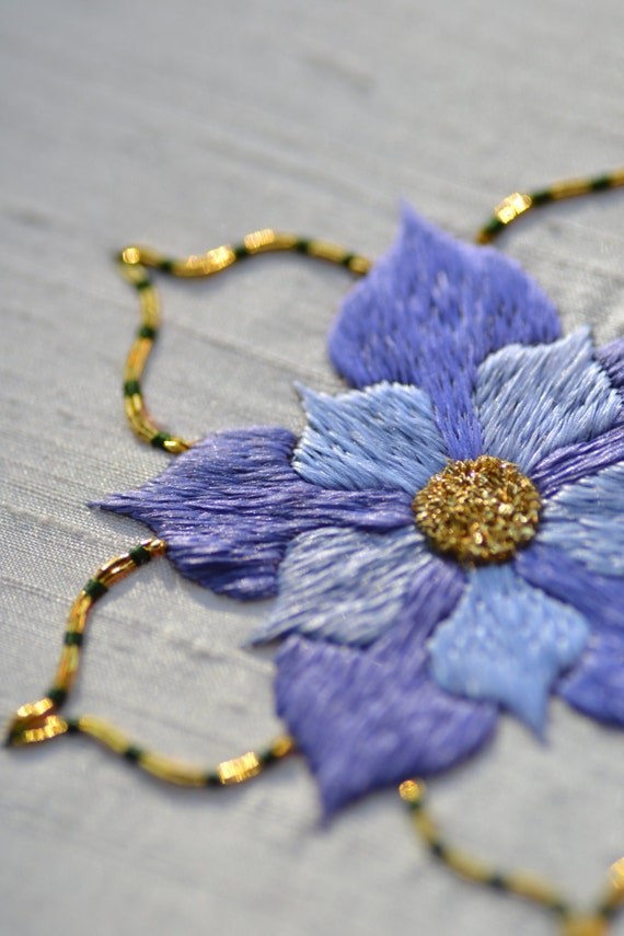 Silk & Gold Rose Embroidery Kit