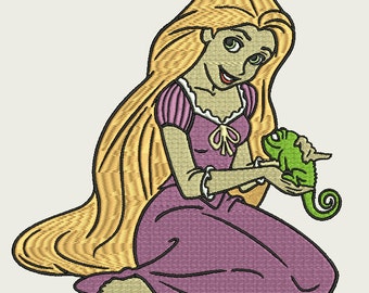 Embroidery Design - Disney Rapunzel with frog - 4 x 4 Hoop Size - Many formats