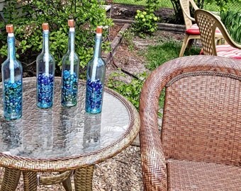Wine Bottle Citronella Torches set of 4, Wine Bottle Tiki Torch, Wine Bottle Torches, Wine Bottle Decor, Patio Decor ,
