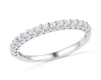 Items similar to Diamond Wedding Band 14K White Gold - SALE on Etsy