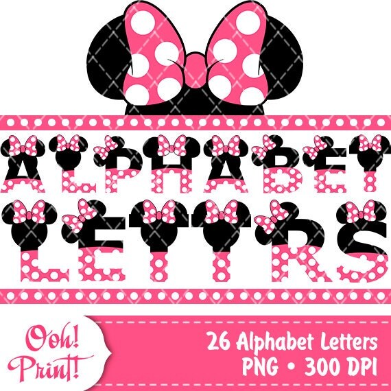 26 png minnie mouse alphabet letters minnie clip art by