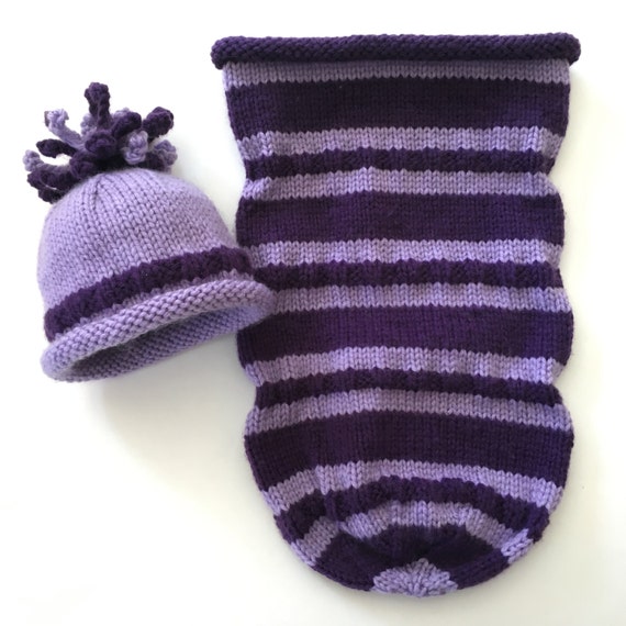 Items similar to Baby Cocoon & Hat Set Sleep Sack Swaddle Photography