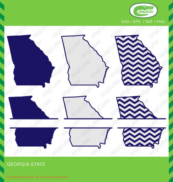 Download Georgia State Pattern Split Monogram Frame SVG DXF PNG eps Cut