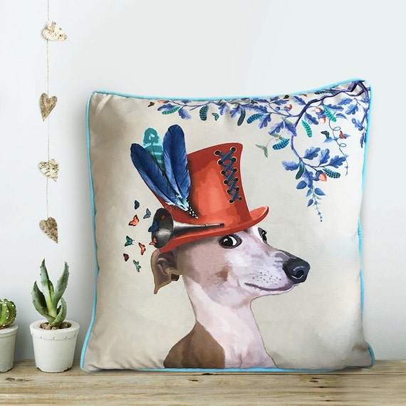 Greyhound cushion cover Greyhound pillow cover Greyhound gift