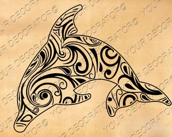 Dolphin svg , Zentangle design, scroll saw, vinyl cutting, wall decor, sticker, dolphin shirt, dolphin stencil, tattoo design, wall art