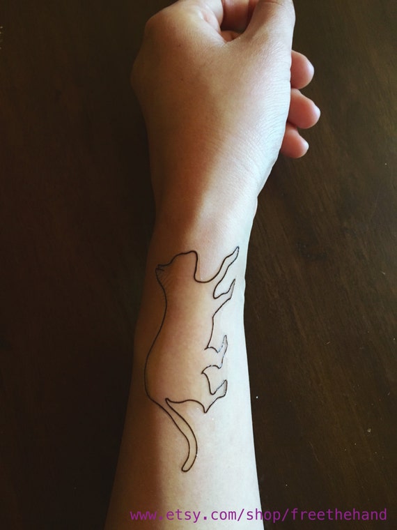 Tattoo Outline Cost | cat outline temporary tattoo set of 2 Tattoo Outline Cost | cat outline temporary tattoo set of 2