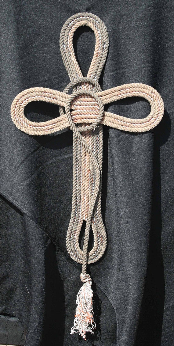 Items similar to Rope Cross, approx 15" x 26"medium sized cross. Cross