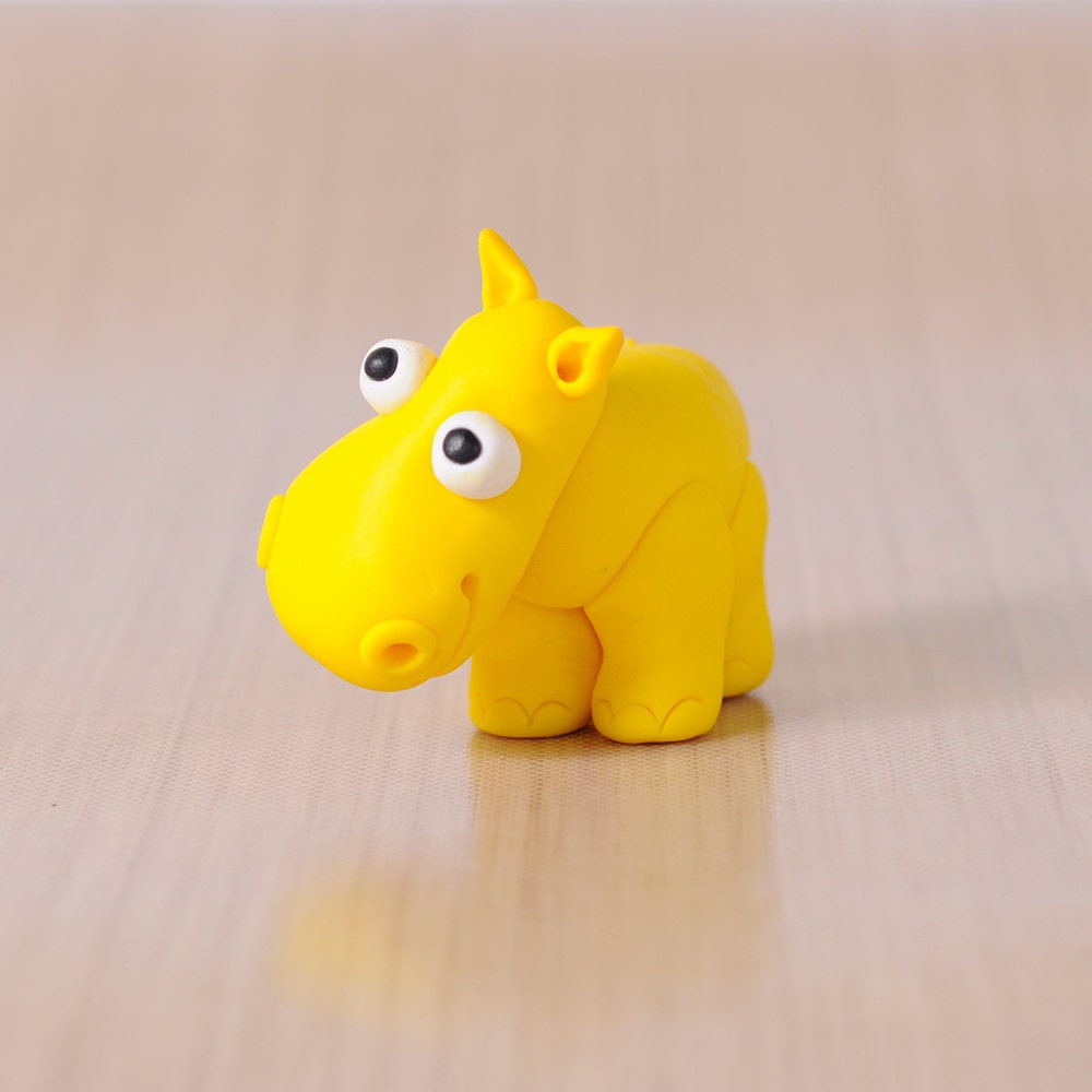Yellow Hippo by 7Hippo Collectible hippopotamus by 7Hippo on Etsy