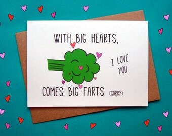 Funny Valentines Card, Anniversary Card, Fart Card, I Love you, Boyfriend Card, Girlfriend Card
