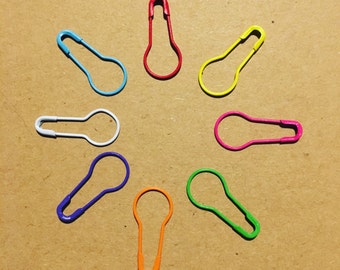 Colour Bulb pins -locking stitch markers, progress keeper, safety pins, sewing, knitting, crochet and crafts! (gourd/calabash/pear pin)