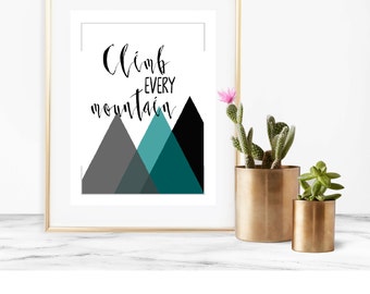 Climb Every Mountain lyrics typography art from The Sound of