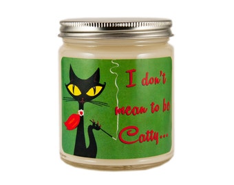 Cat Soy Candle, Scented Candle, Funny Candle, Humor Candle, Container Candle, Soy Candle, Vintage Cat Candle, Birthday Gift, Cat Lady Candle