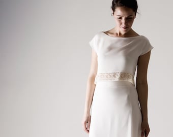 Wedding top, Wedding separates, Silk Crop top, White top, Simple wedding dress, Reception dress, Casual wedding dress, Alternative wedding