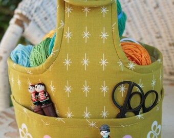 Bruce : Project Bag, sewing caddy, project bag pattern,craft tote, sewing basket, sewing bag, knitting bag, crochet bag, bucket bag pattern