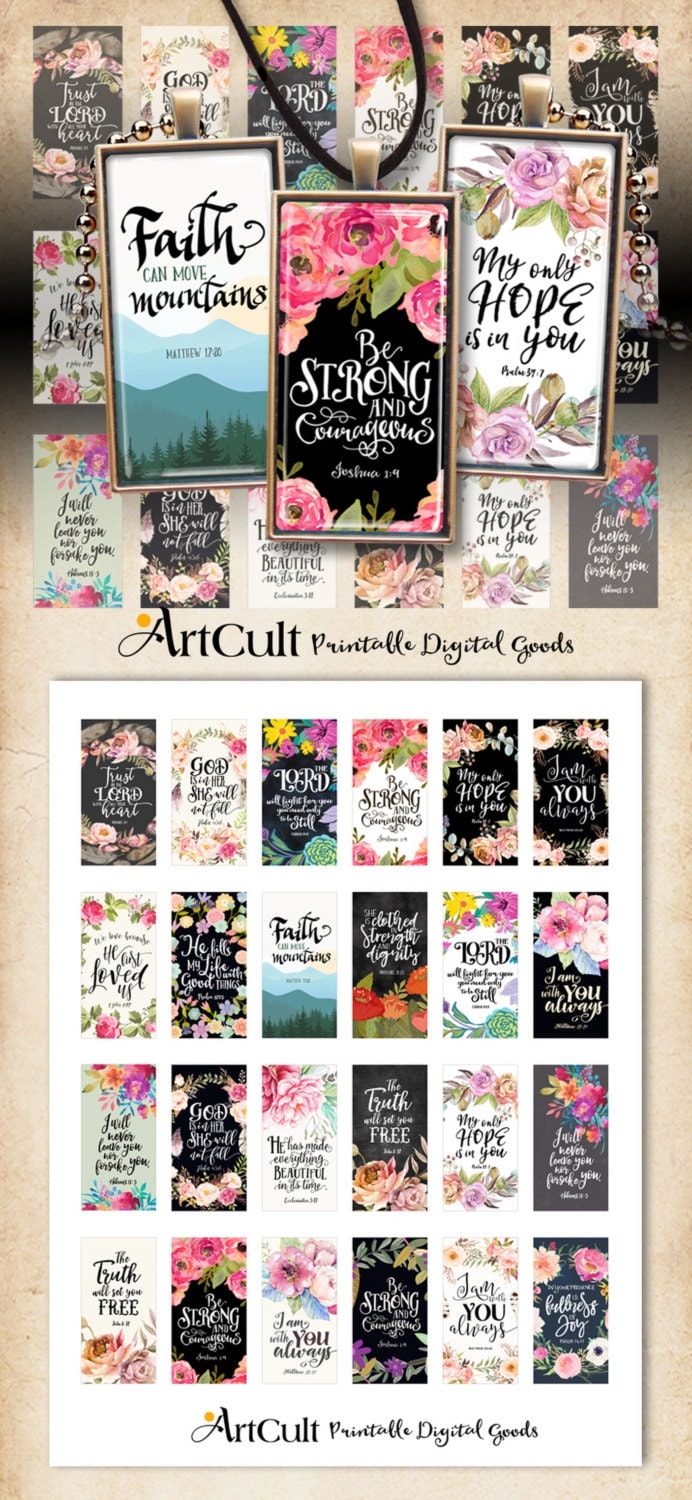 Printable Download BIBLE VERSES No2 scripture art 1x2 by ArtCult