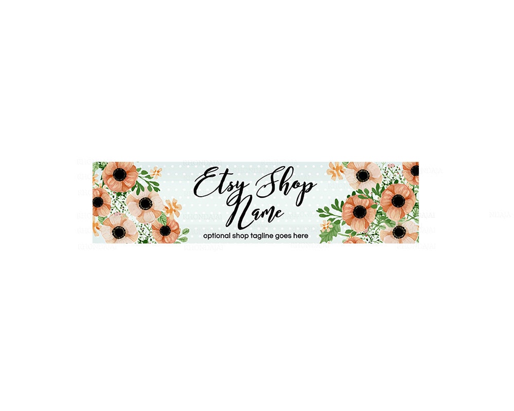 Etsy Cover Photo Etsy Shop Covers Floral Etsy Banner