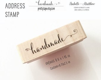 Calligraphy Handmade Stamp / Custom Stamp Return Address Stamp Rubber Stamps (check detail before ordering 10-14 DAYS processing for CUSTOM)