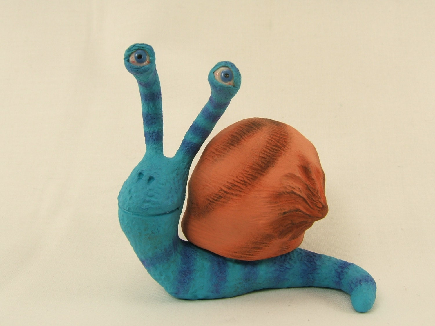 Blue Snail Clay Sculpture