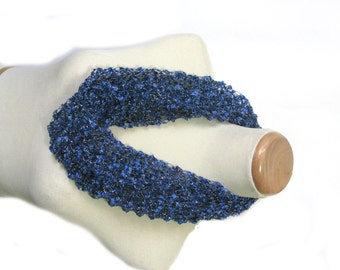Sale Royal Blue Cowl, Knit Scarf, Hand Knit Cowl, Circle Scarf, Loop Scarf, Cowl, Fashion Scarf, Womens Scarf, Spring Scarf,