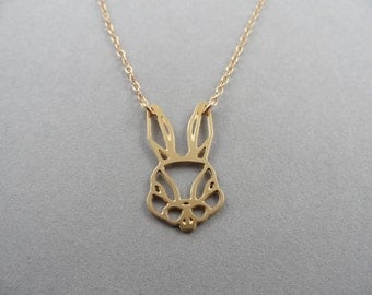 Items similar to Bunny Necklace, Rabbit Necklace, Blue Necklace, Cameo ...