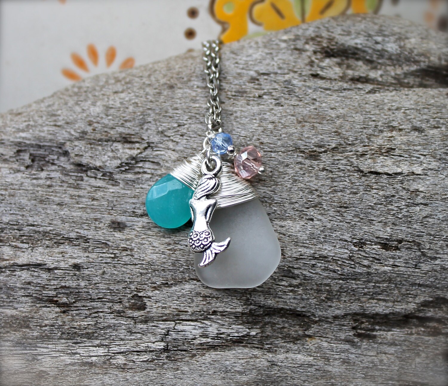 Mermaid Necklace from Hawaii Hawaiian Sea Glass Jewelry for