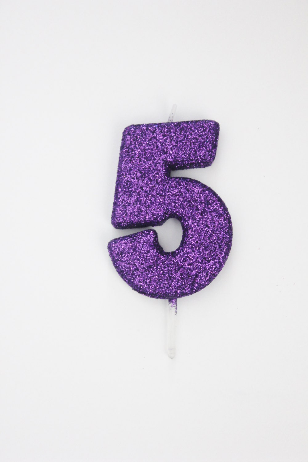 2 GLITTER PURPLE CANDLE Number Birthday Cake Candles Photo