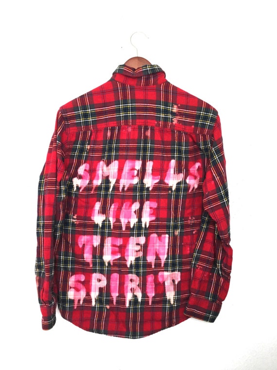 Nirvana Flannel Shirt Smells Like Teen Spirit Red