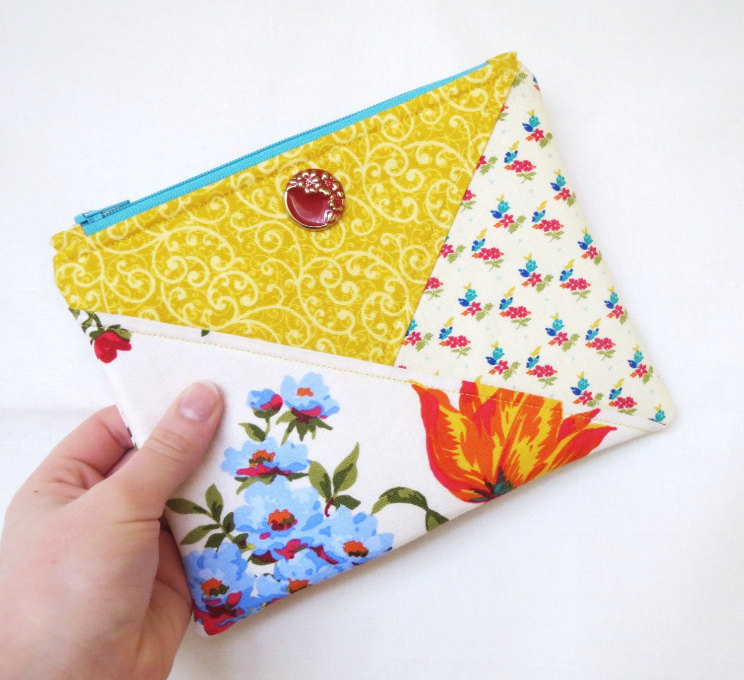 Zipper Pouch Patchwork Zipper Pouch Floral Pouch Pouch