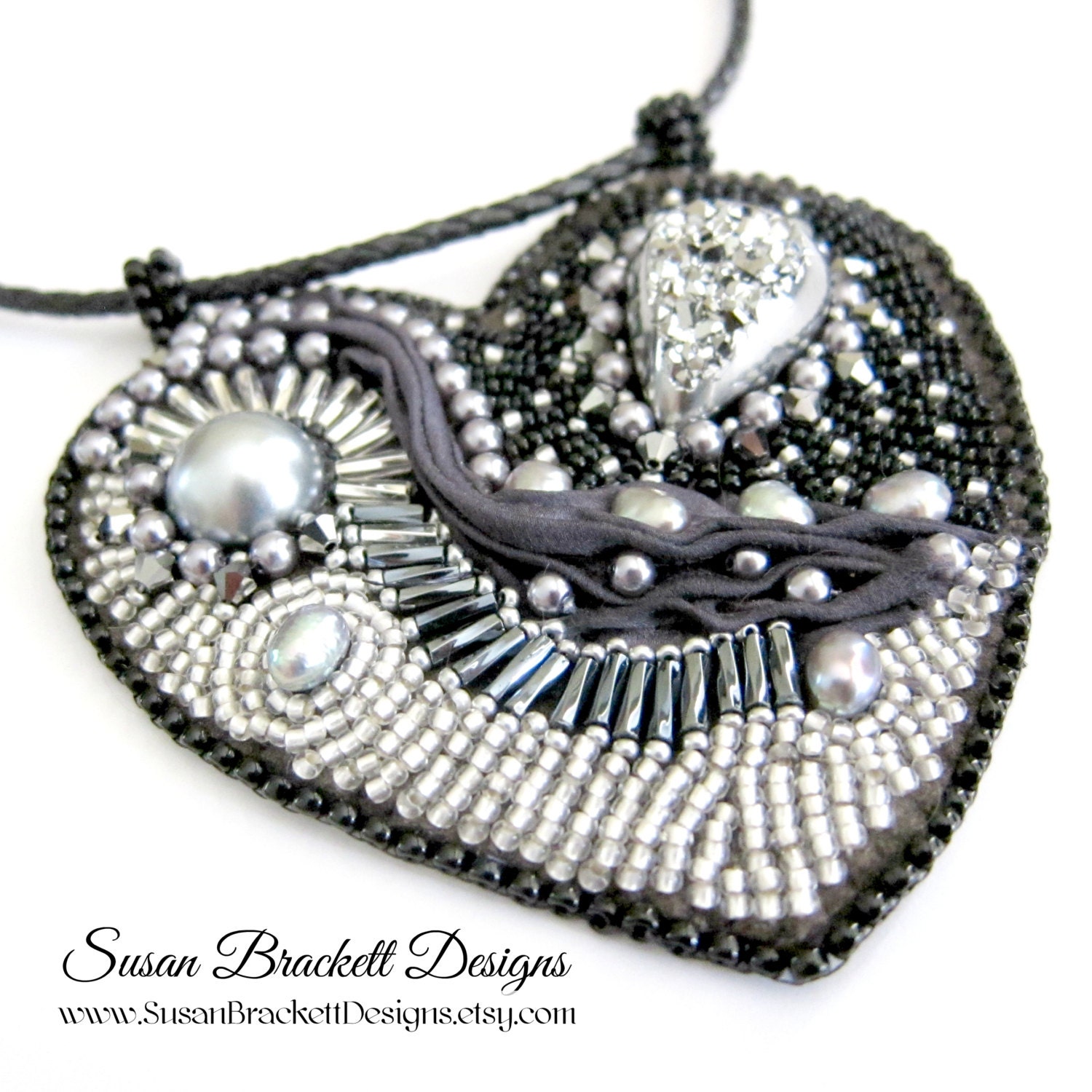 My Beading Heart Necklace by SusanBrackettDesigns on Etsy