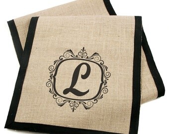 Monogrammed Burlap Table Runner