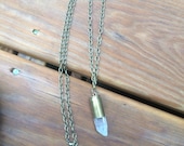 Bullet crystal necklace, bullet necklace, 45mm bullet necklave, long bullet necklace