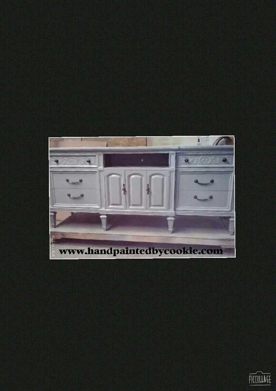 Vintage Dresser / Media Center Custom by HandpaintedbyCookie