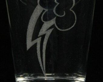 Rainbow Dash Cutie Mark Etched Shot Glass